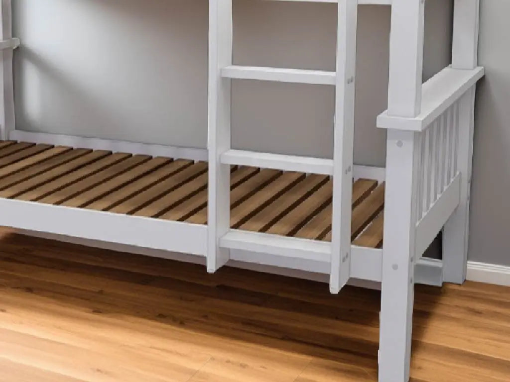 LUCCA Bunk Bed, Solid Pine, White Finish.